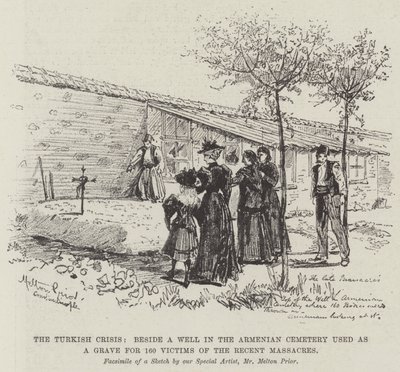 The Turkish Crisis, Beside a Well in the Armenian Cemetery Used as a Grave for 160 Victims of the Recent Massacres by Melton Prior